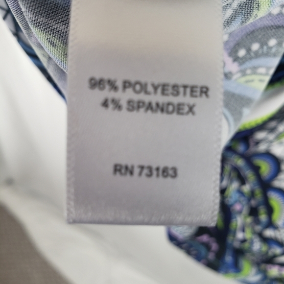 Melissa Paige Torquoise 3/4th Length Sleeve Paisley Print Shirt Sz PL - Picture 7 of 9